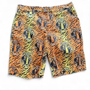 NEW Royal and Awesome Men's Golf Shorts Tiger Swing Orange Golf Shorts Size 40